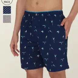 XYXX Multi Cotton Relaxed Fit Checks Boxers - Pack Of 3-image-104