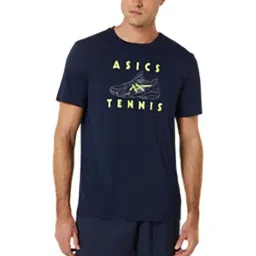 Asics Navy Regular Fit Printed Sports T-Shirt-image-71