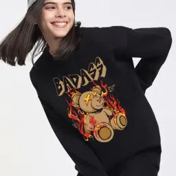 Bewakoof Black Graphic Print Sweatshirt-23