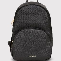 Caprese Black Faux Leather Medium Backpack-image-89