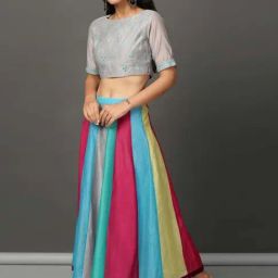 Nuhh Grey Multi Confetti Pannelled Skirt with Top-picture-42