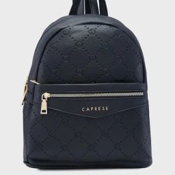 Caprese Black Faux Leather Medium Backpack-image-38