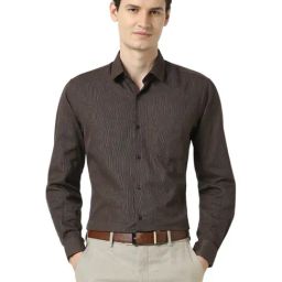 Peter England Brown Regular Fit Printed Shirt-image-54
