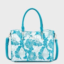 Caprese Blue & White Floral Small Handbag-35