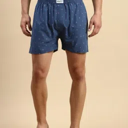 SHOWOFF Blue Cotton Slim Fit Printed Boxers-picture-39