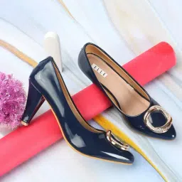 Elle Women's Blue Stiletto Pumps-image-21
