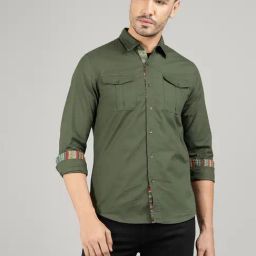 Royal Enfield Dark Green Regular Fit Shirt-image-51