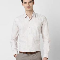 Peter England White Regular Fit Checks Shirt-image-92