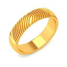 Joyalukkas 22k Yellow Gold Fingerprint Unisex Ring-81