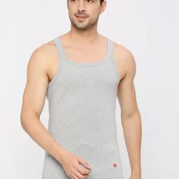UnderJeans by Spykar Grey Melange Vest-image-94
