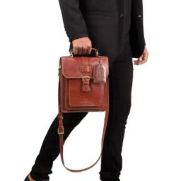 Hidesign EI Sustain 04 Tan Leather Solid Cross Body Bag-image-59