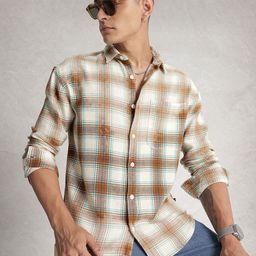 WROGN Checked Drop-Shoulder Sleeves Oversized Casual Shirt-image-66