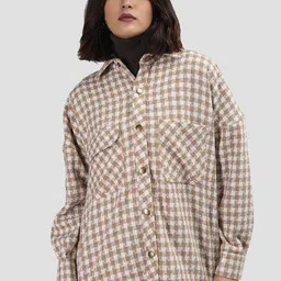 The Roadster Lifestyle Co Checked Shacket-picture-7