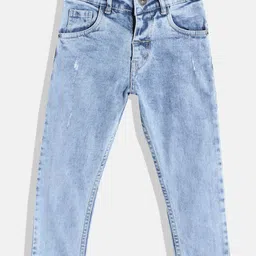 HERE&NOW Boys Pure Cotton Slim Fit Mildly Distressed Jeans-picture-34