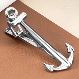 Peora Silver Plated Anchor Shape Tie Pin for Men-image-4