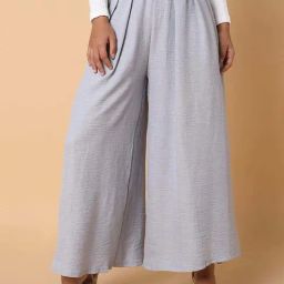 SHOWOFF Grey Cotton Mid Rise Flared Pants-picture-26