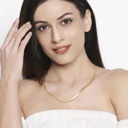 OOMPH Gold & Silver Tone Delicate Snake Chain Choker Necklaces for Women - Set of 2 image 2