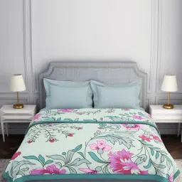 Welspun Nuzzle Blue 640 TC Polyester Double Bed Ac Blanket-picture-15
