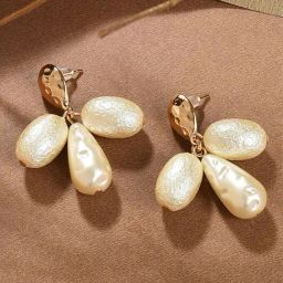Sohi Gold Plated Pearl Drop Earrings-46