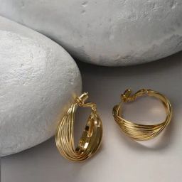 Sohi Gold Plated Designer Drop Earrings-2