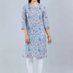 Cotton Culture Grey Cotton Printed Straight Kurta-picture-30