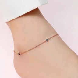Zavya 925 Sterling Silver Enchanting Charm Rose Gold Plated Adjustable Link Chain Anklet-image-38