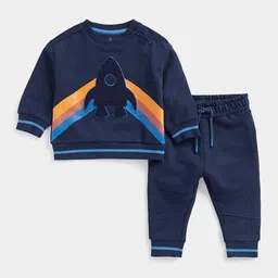mothercare Boys Printed Pure Cotton Sweatshirt With Joggers-image-6