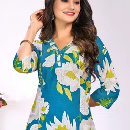 Moda Rapido Women Floral Printed Regular Kurta with Trousers-picture-24