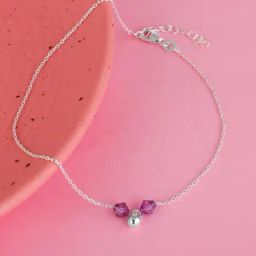 GIVA Love is EveryWhere 92.5 Sterling Silver Purple Beaded Anklet for Women & Girls (Single Anklet)-image-42
