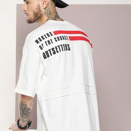 Kook N Keech Typography Printed Drop-Shoulder Sleeves Pure Cotton Oversized T-shirt-image-27