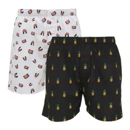 XYXX White & Black Printed Cotton Boxers (Pack Of 2)-picture-21