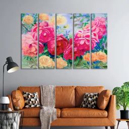 999Store Printed Red MDF 5 Panels Wall Art-image-35