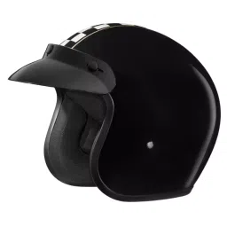 Studds Black Medium (570 mm) Open Face Helmet, Jetstar Classic D2 Decor Cafe Racer-image-16