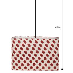 Grated Ginger Red & White Mandala Pattern Rectangle Hanging Light image 3