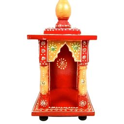 apka mart Handcrafted Small Wooden Temple-picture-5
