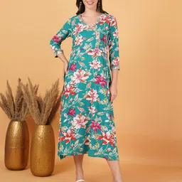 FebQ Floral Embroidered V-Neck Sequins A-Line Kurta-picture-41