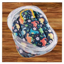 Mittenbooty Mosquito Net Bedding with Pillow in Velvet Dinosaur Print - Blue-14