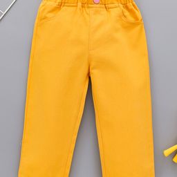 Kookie Kids Full Length Solid Trouser - Yellow-picture-31