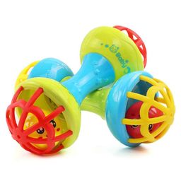 New Pinch Baby Dumb Bell Shaped Rattle Teether - Multicolor (pack of 2)-67