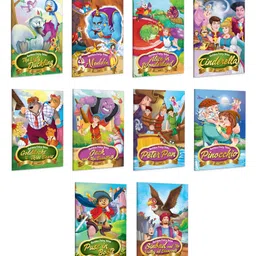 gowoo Golden Fairy Tales Collection : Timeless Adventures of Aladdin, Alice, Pinocchio, Peter Pan, and More - Classic Fairy Tales, Children learning story book, Toddlers bedtime books | Pack of 10 Books-picture-33