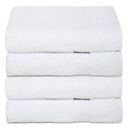 Ambra Linens 500 GSM Highly Absorbent Towels Set, 100% Cotton, Soft and Plush, All Seasons Use, Large, Everyday Use, Durable (4 Pcs Hand Towel Set, White Color)-0