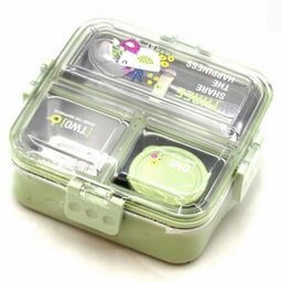 Rushabh Novelty Stainless Steel,Easy access compartments, leak proof, use for office, school and travelling Lunch Box 7138-Green-14
