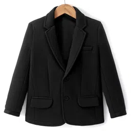 Pine Kids Knit Full Sleeves Solid Blazer - Black-picture-2