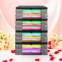 Kuber Industries Grey Set of 4 Regular Drawer Organiser Organisers-34