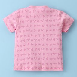 Tango Interlock Half  Sleeves Front Open Vest Stacking Toy Print - Pink image 2