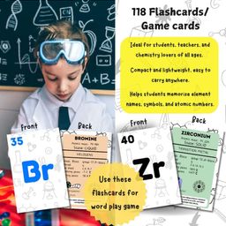 EDUSTAR 118 Periodic Table Flashcards - Easy Science Learning Flashcards & Word Play Game - Multicolor image 2