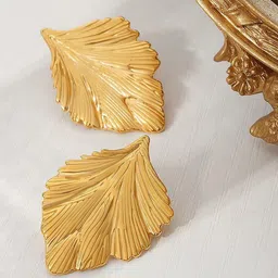 Krelin Gold-Plated Leaf Shaped Studs-image-47