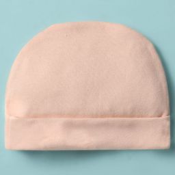 Ben Benny 100% Cotton Knit Cap Mitten & Booties Set With Solid Colour & Tropical Print Pack Of 2 Peach & White - Diameter 10 cm image 3