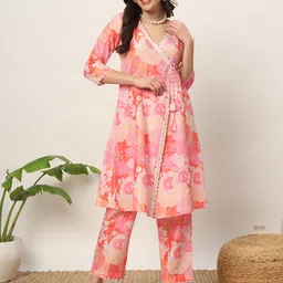 FIORRA Women Floral Printed Regular Kurta with Trousers-picture-5