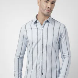 Numero Uno Men Spread Collar Multi Striped Cotton Slim Fit Casual Shirt-image-88